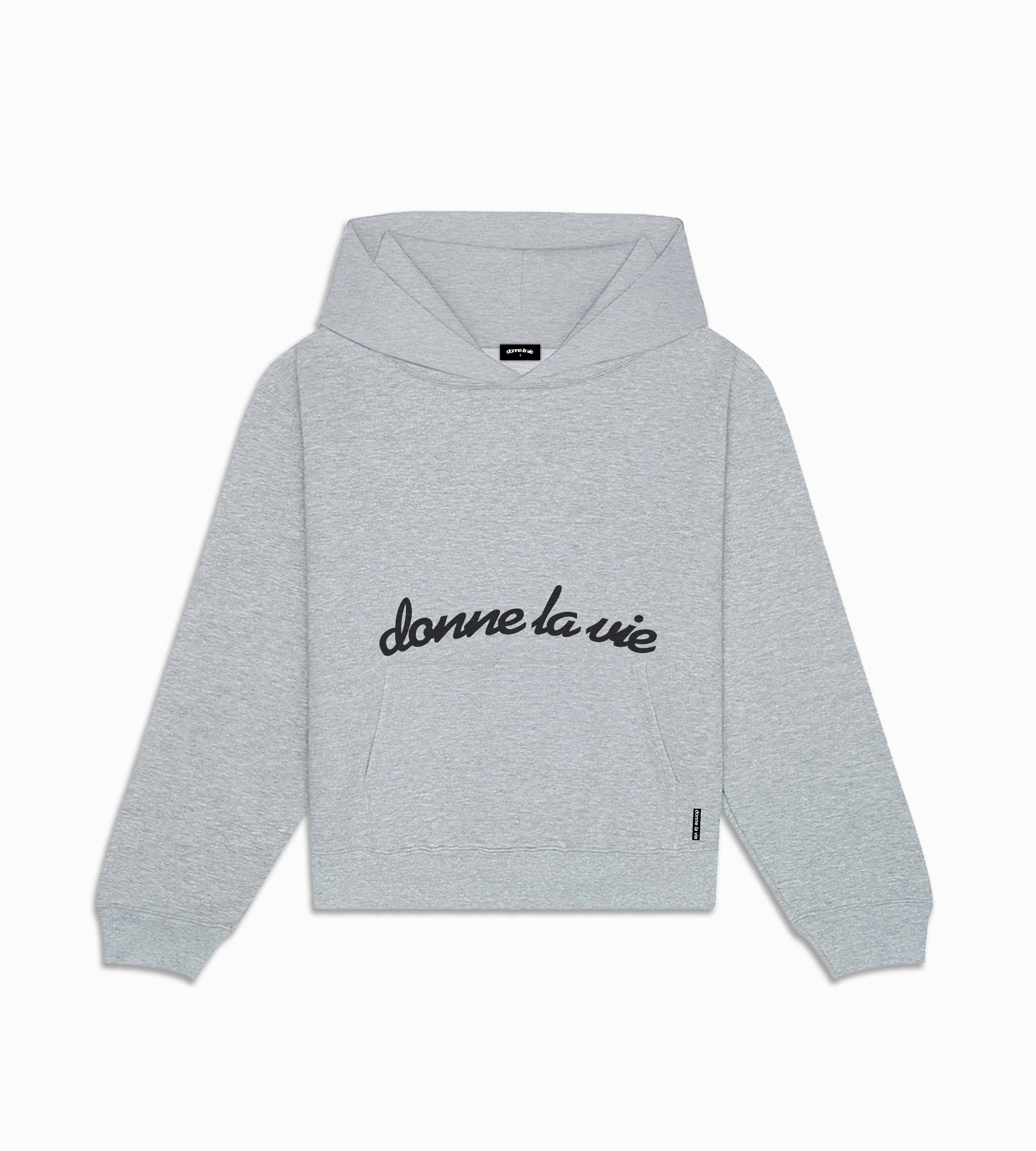 OVERSIZED SCRIPT HOODIE (STEEL GREY)
